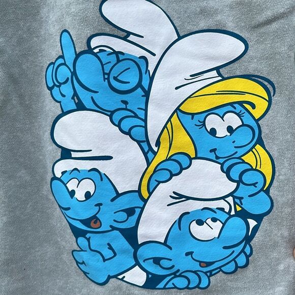 Men's Smurfs Group Graphic Jogger Shorts Size 2XL - Picture 2 of 7